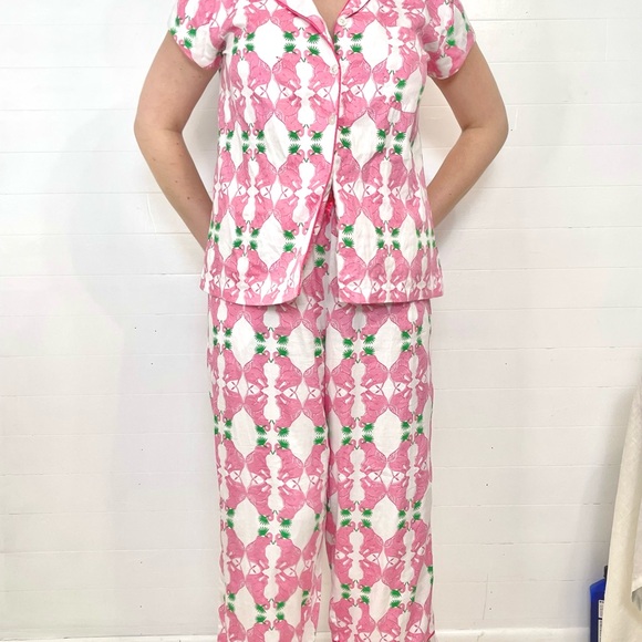 Jayes Studio Luxury Pink Elephant Pajama Set - Picture 1 of 7